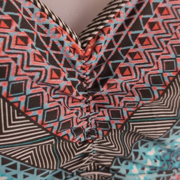 Prana Riviera Dreaming One Piece Swimsuit Strappy Geometric Tummy Control - Picture 7 of 14